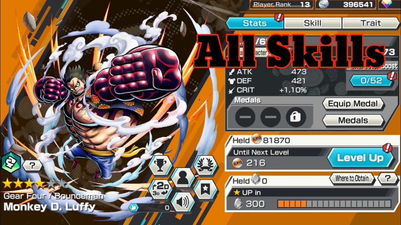 Luffy Gear 4(Dressrossa) Moveset - One Piece Bounty Rush | OPBR
