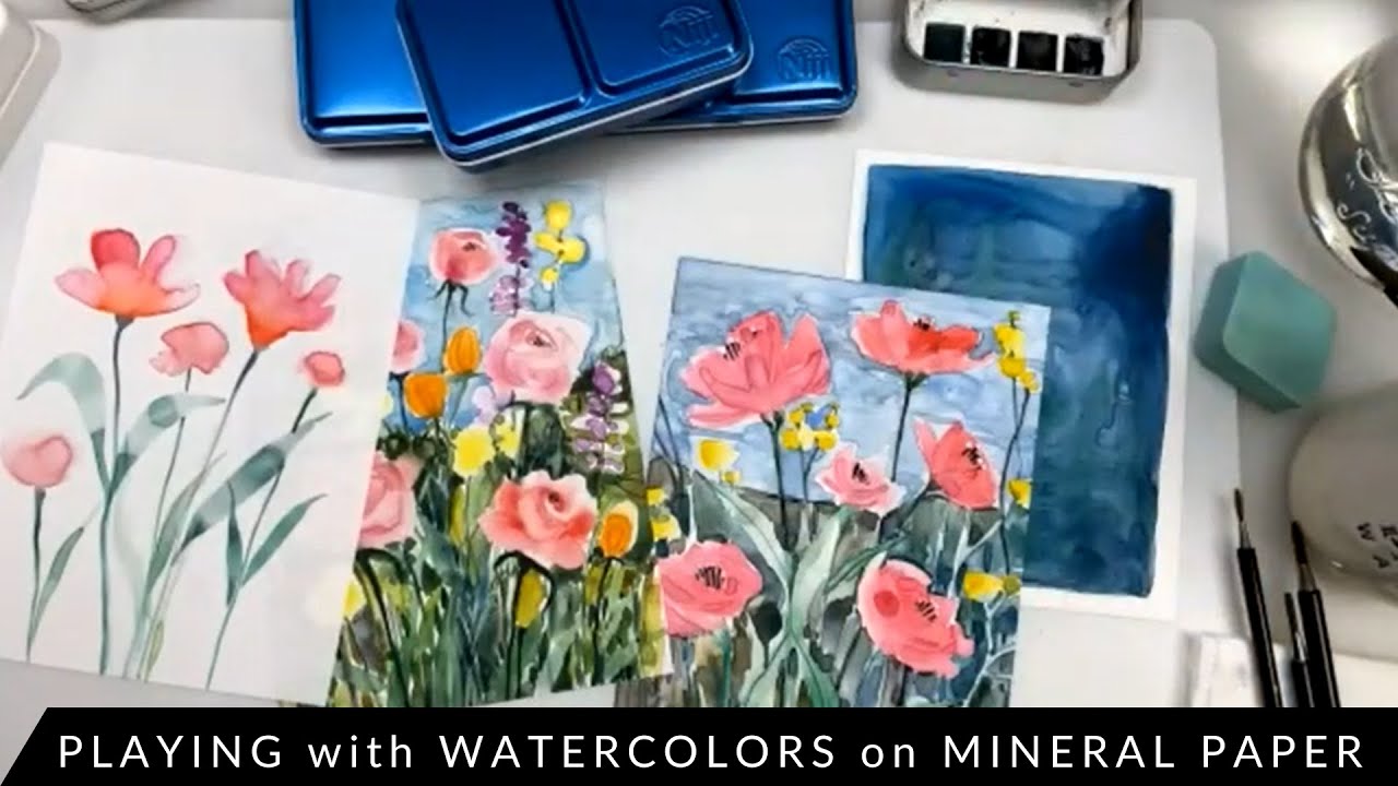 Playing with Watercolor on Mineral Paper