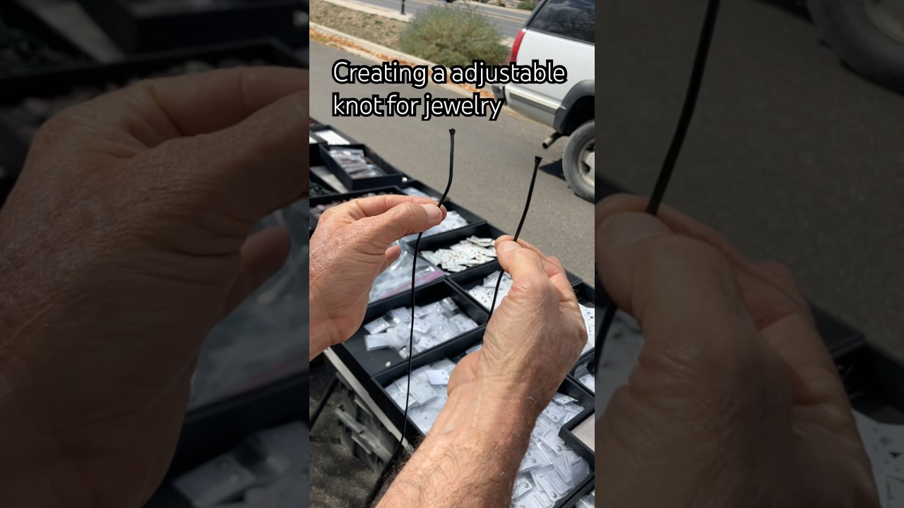 Creating a adjustable knot for jewelry Tim Silver Rain Bird NM #jewelry #gemstone #beads #lapidary