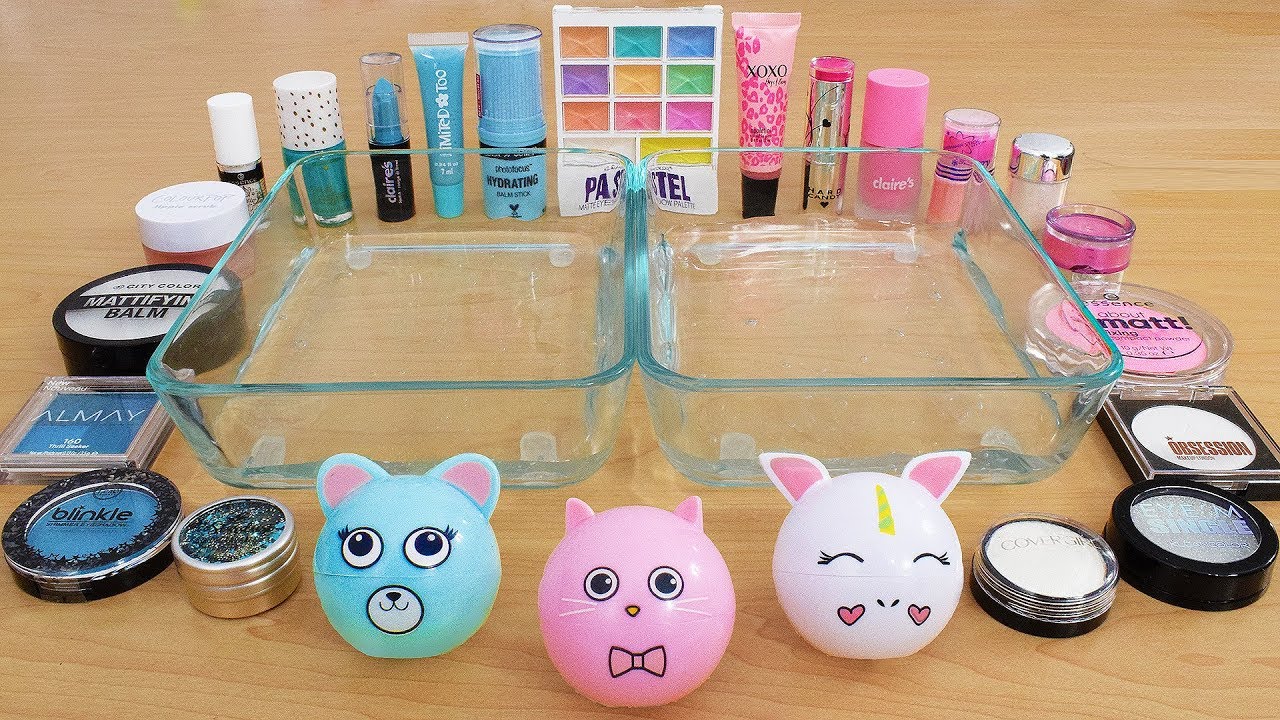 Pink vs Teal vs White - Mixing Makeup Eyeshadow Into Slime Special Series 222 Satisfying Slime Video
