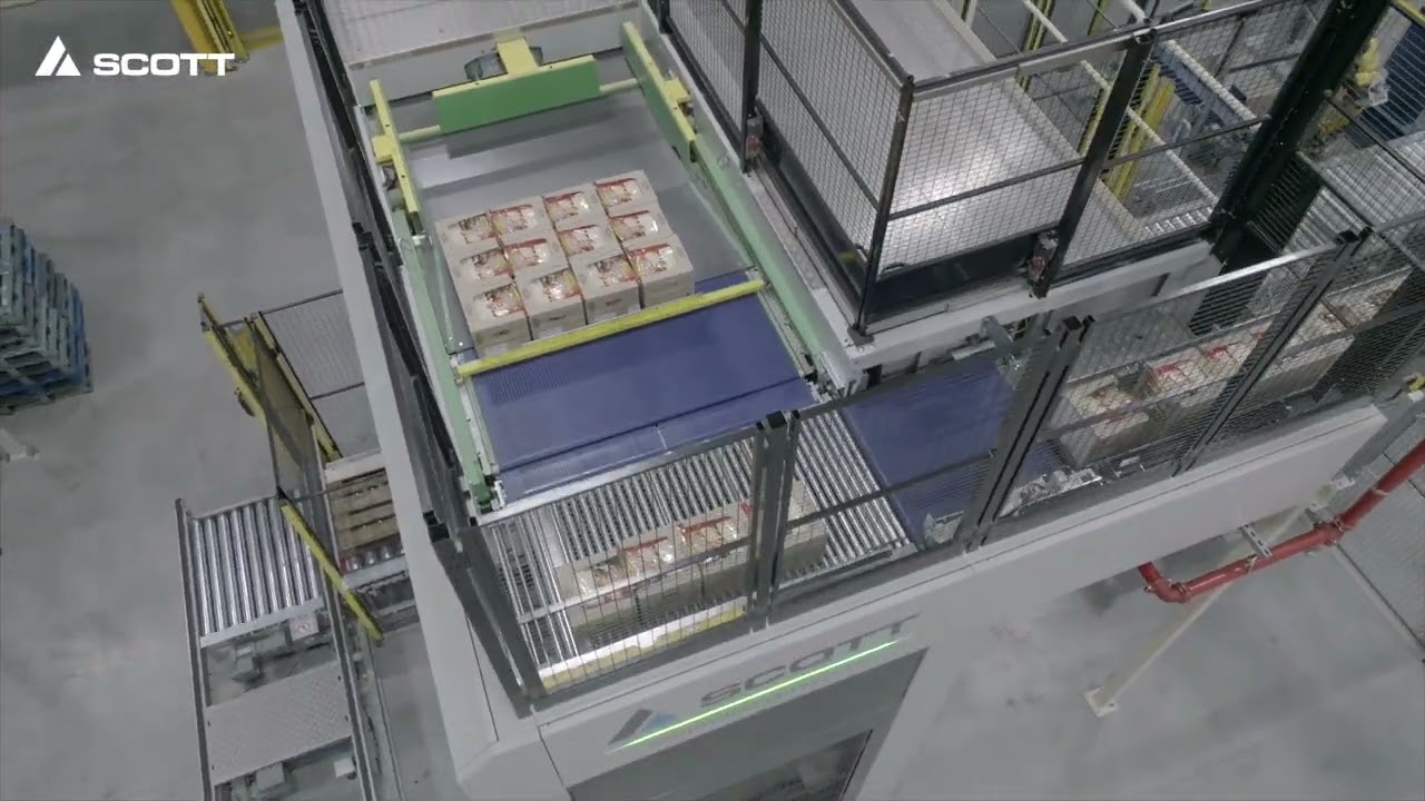 Multi-line palletising system for packs of tortilla products (Poco Loco)
