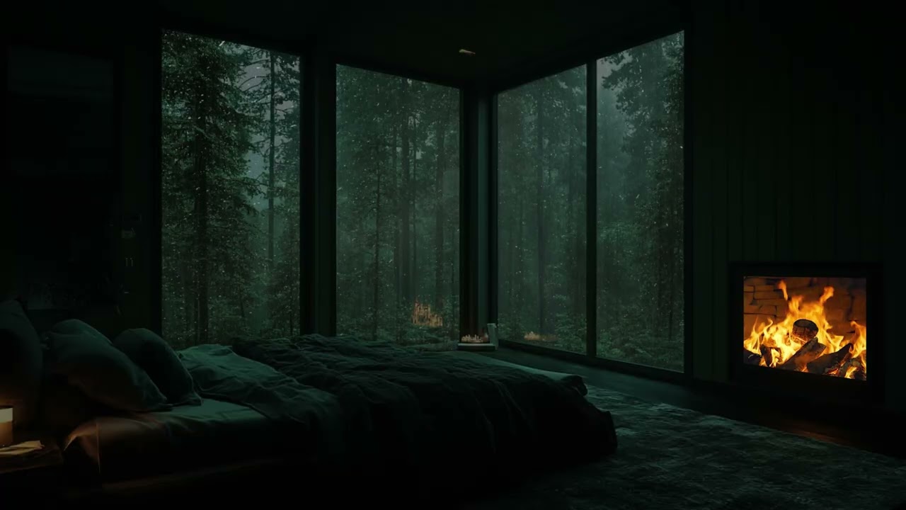 Cozy Dark Room Rain (No Ads) | 3 Hours Gentle Rain Sounds for Sleep, Study, and Calm Nights