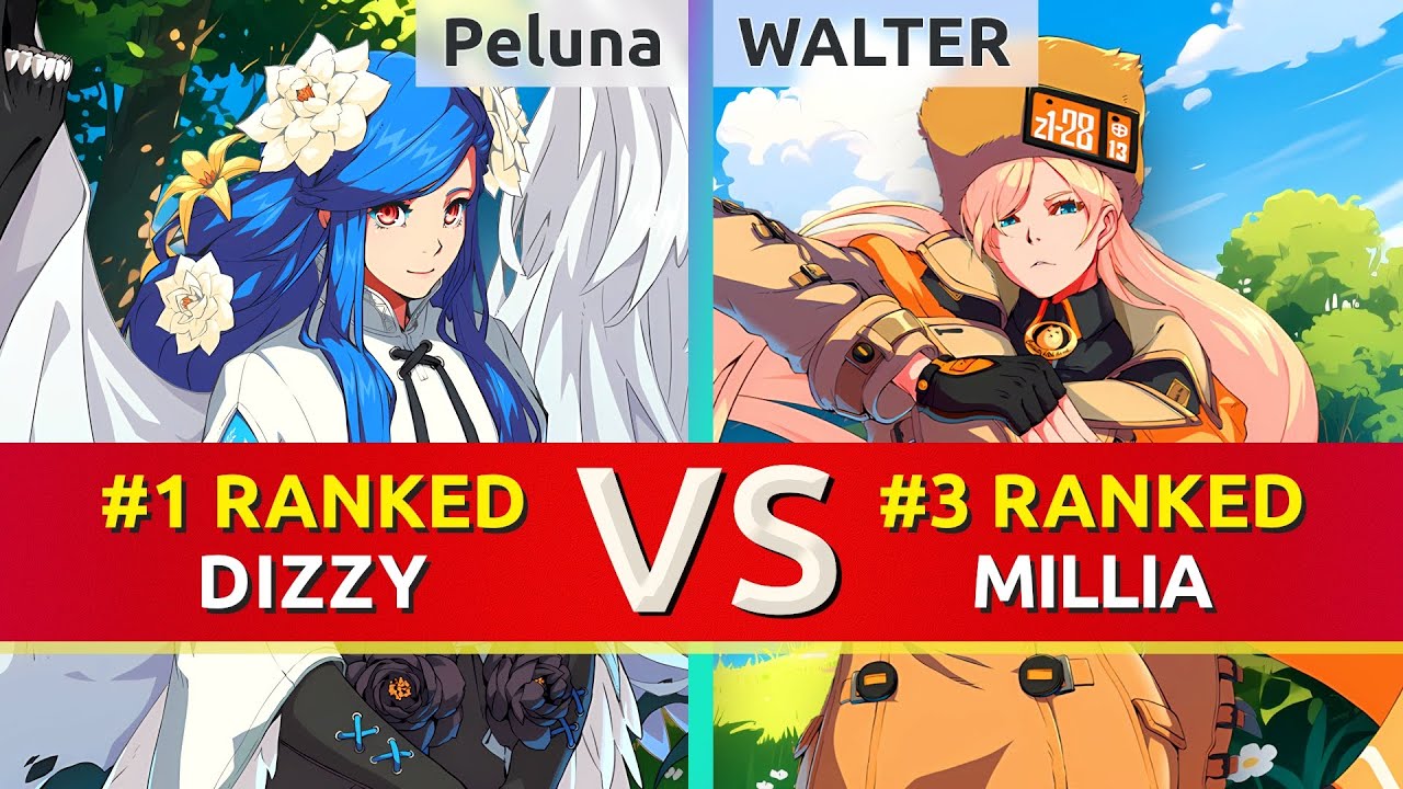 GGST ▰ Peluna (#1 Ranked Dizzy) vs WALTER (#3 Ranked Millia). High Level Gameplay