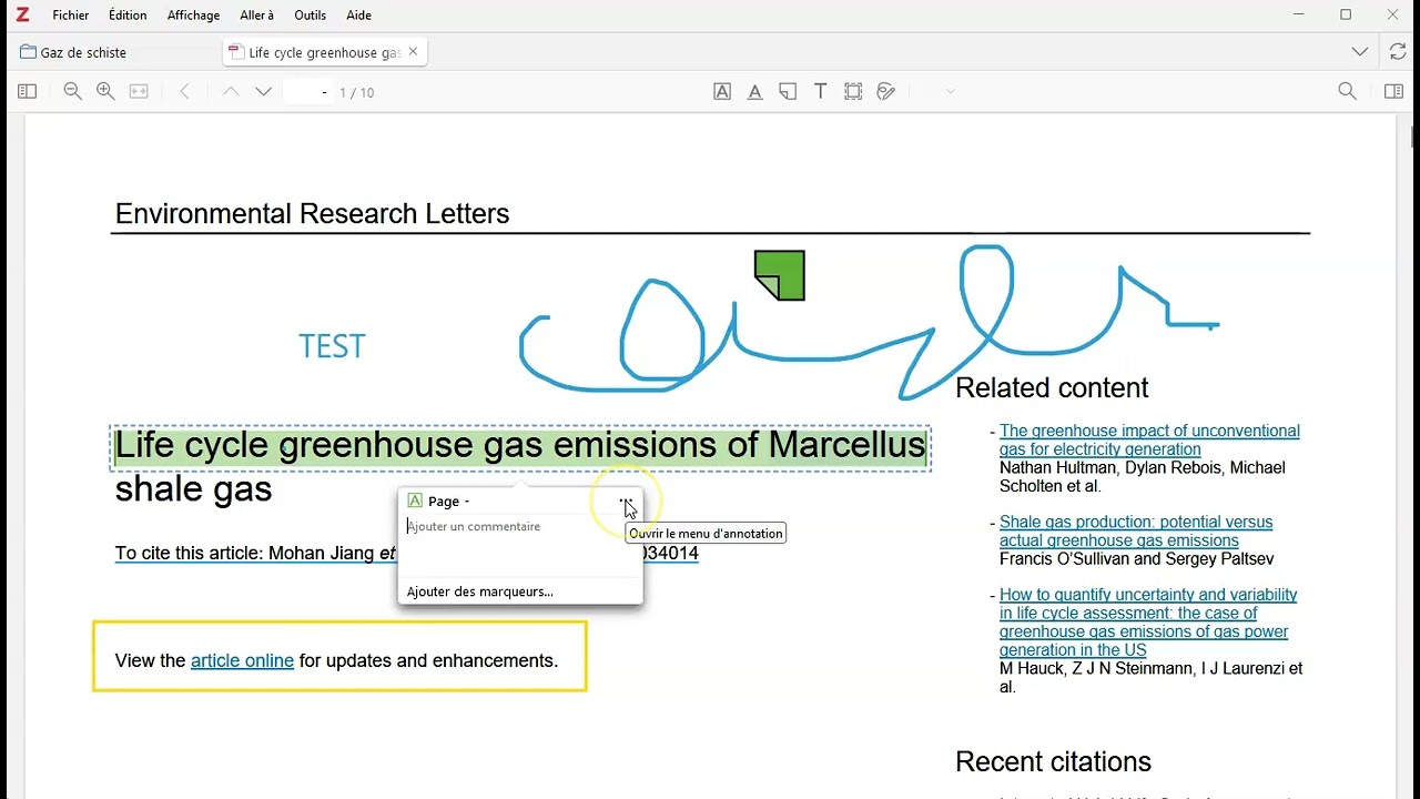 Zotero - aperçu rapide de l'interface