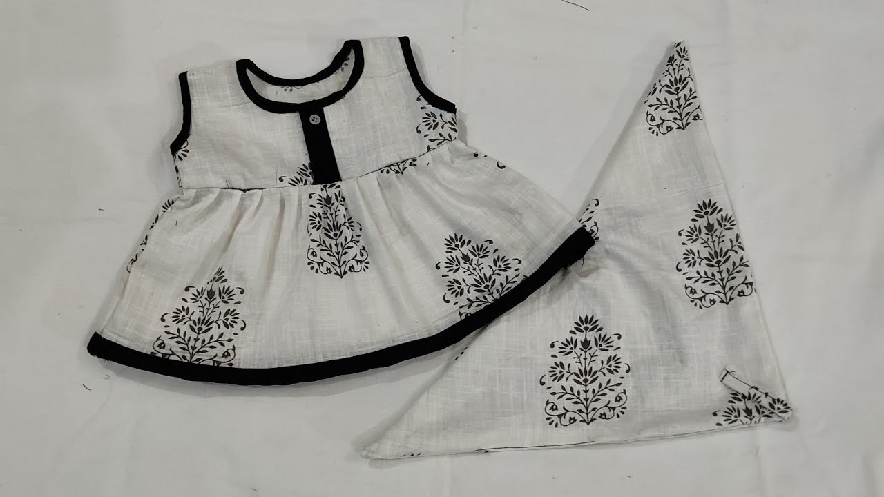 0,3 month बेबी के लिए आगे से खुला (झबला) फ्राक नैप्पी के साथ बनाएं | Baby Frock Cutting & Stitching