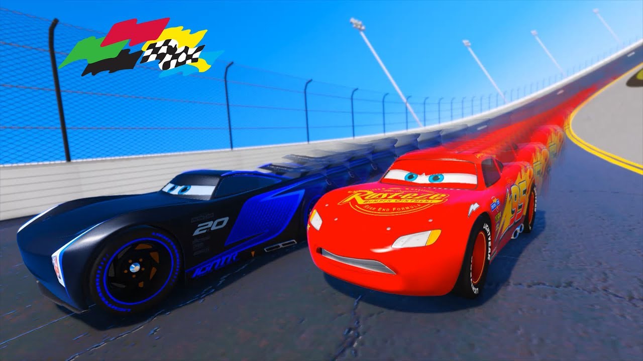 Lightning McQueen VS Jackson Storm Race Cars 3 Daytona and Friends  & Songs