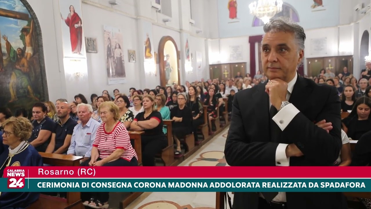 Rosarno (RC): Cerimonia di Consegna corona Madonna Addolorata realizzata da Spadafora