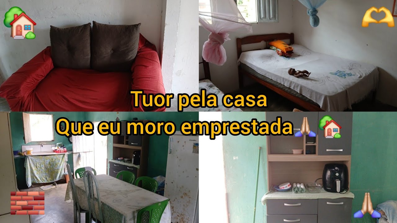 Tuor pela casa que eu moro emprestada🙏🏼🏡simples 