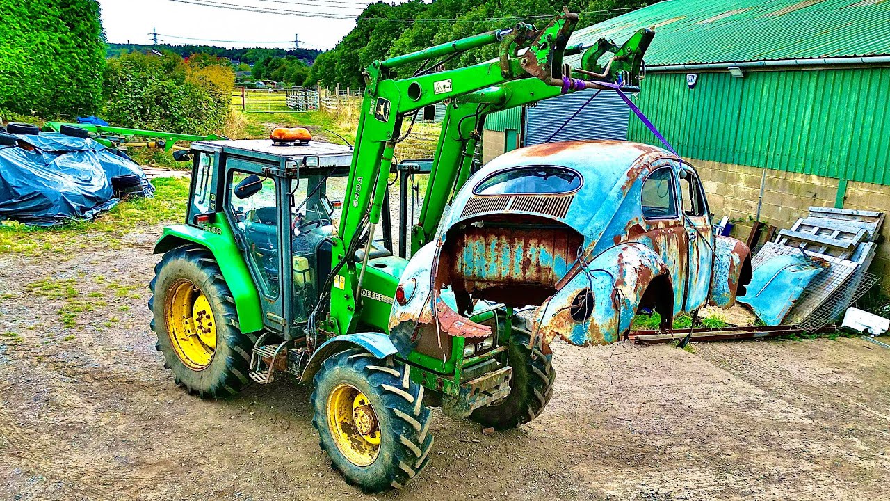 VW Beetle oval body removal 1 person 1956 restoration ep1