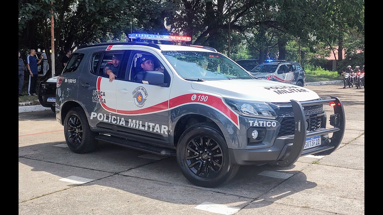 Saída Desfile das viaturas da Polícia Militar Força Tática CAEP ROCAM na Passagem de Comando CPA/M-5