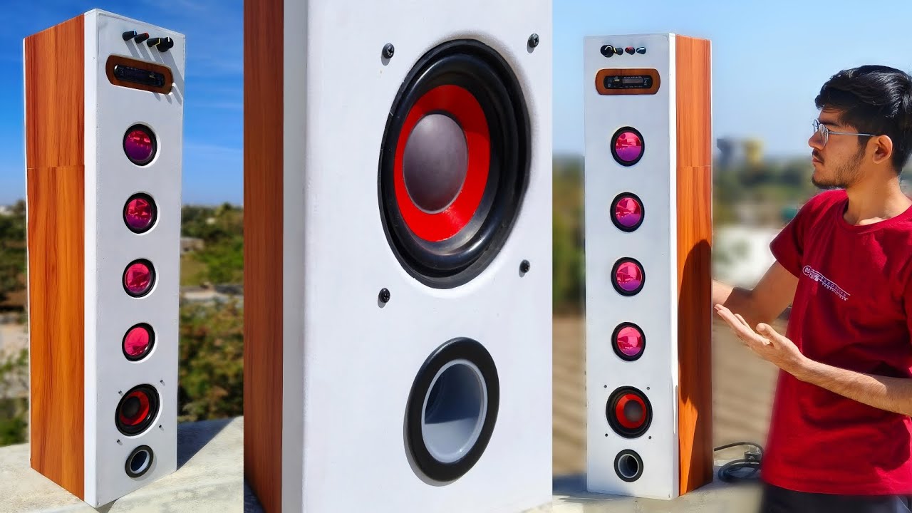 अब घर पर बनाओ Powerfull Tower Speaker - tower speaker kaise banaye - DJ box kaise banaye