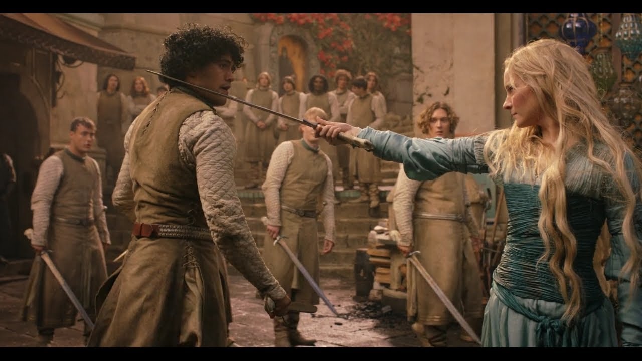 The Rings Of Power . Gladriel Fight In Numenor Land