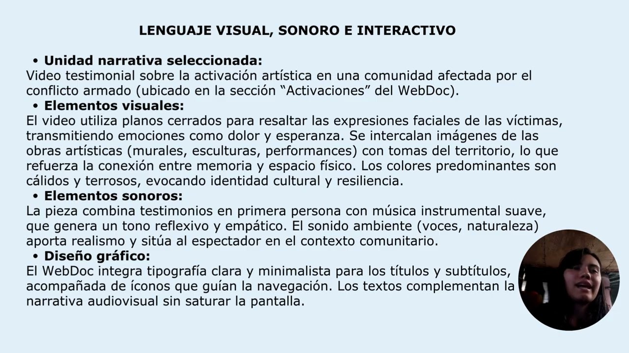 Analisis del documental Activaciones artísticas y culturales