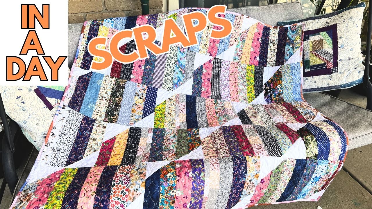 Make a Quilt from FABRIC SCRAPS in Just ONE DAY!