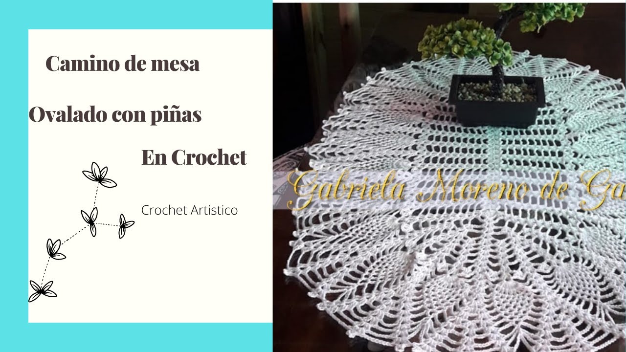 🤩🤩Camino de mesa ovalado con piñas#GuardaEncrochet🤩🤩