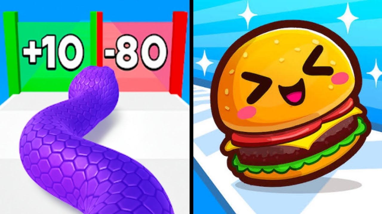 Food Run vs Snake Run Max Levels 🔥 Unlocked Speedrun Gameplay