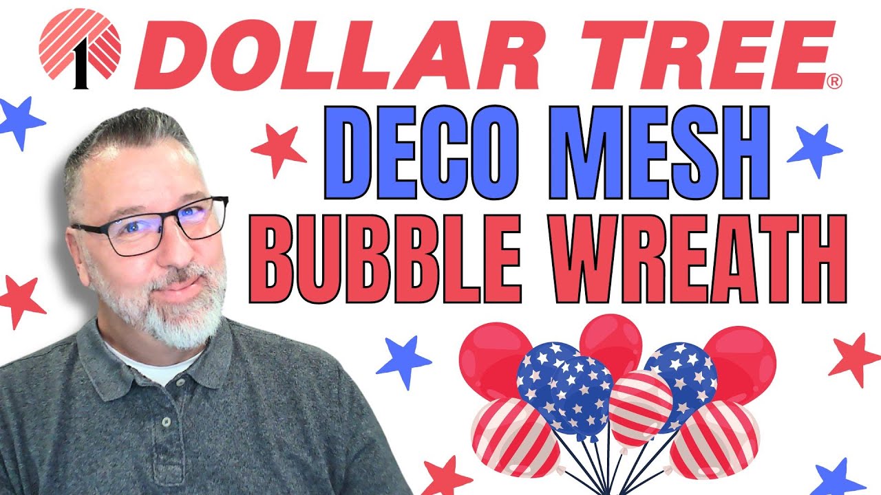 Dollar Tree Deco Mesh Bubble Wreath - Patriotic Wreath - Wreath DIY - #wreath @DavesWreaths