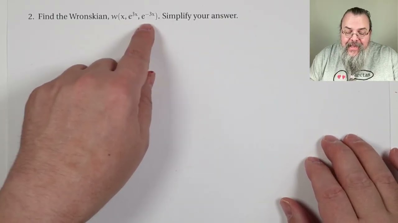Quiz 4 problems for Diff. Eq. -- Wronskian; constant coefficients; nonhomogeneous
