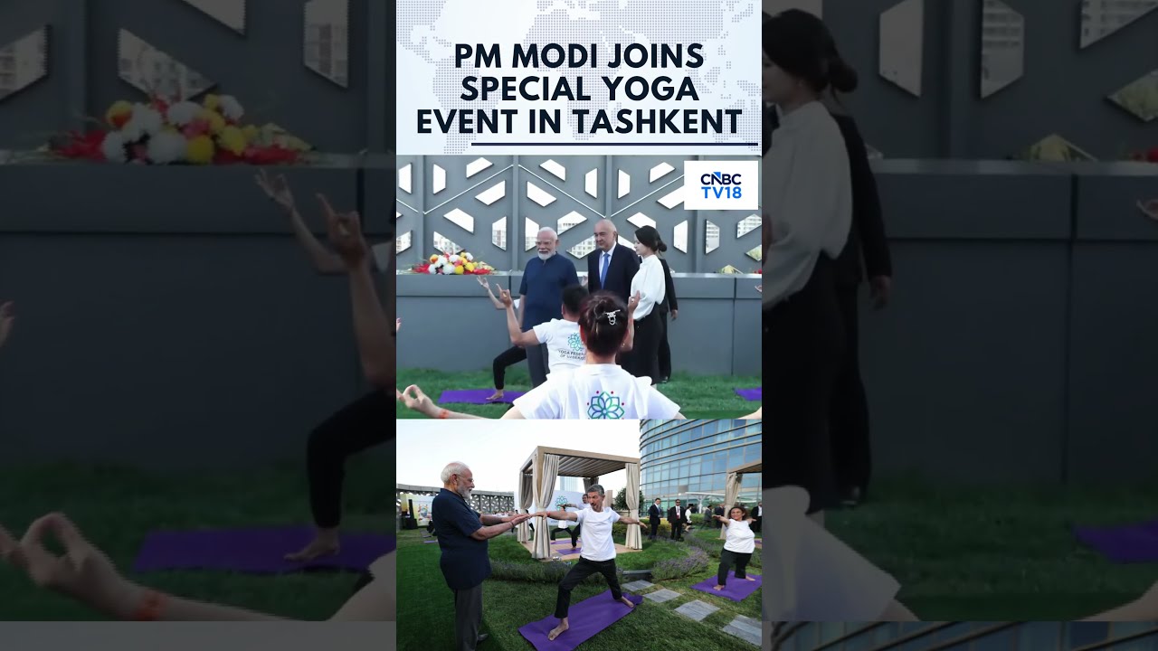 WATCH: PM Modi Attends Yoga Event In Uzbekistan's Tashkent As Participants Perform Asanas | N18G