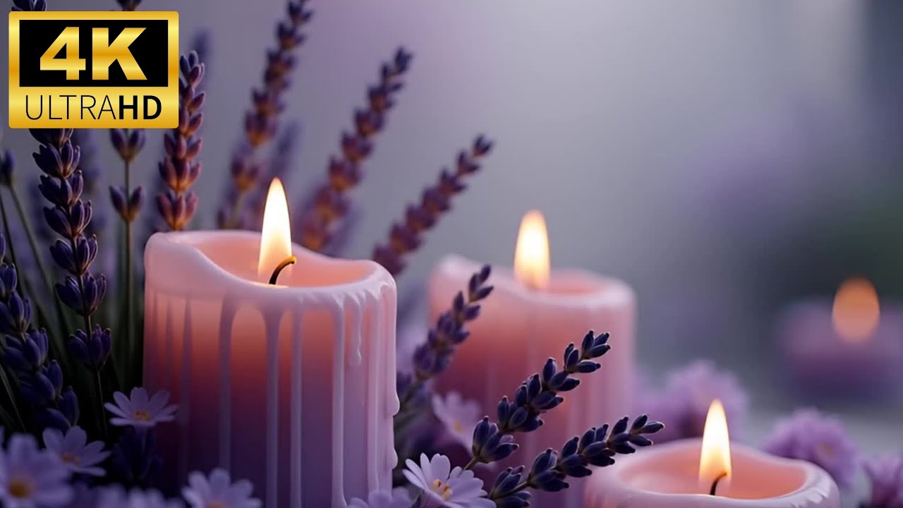 💜 Soothing 4K Candle Ambience ✨ Relaxing Spa Mood for Sleep & Meditation