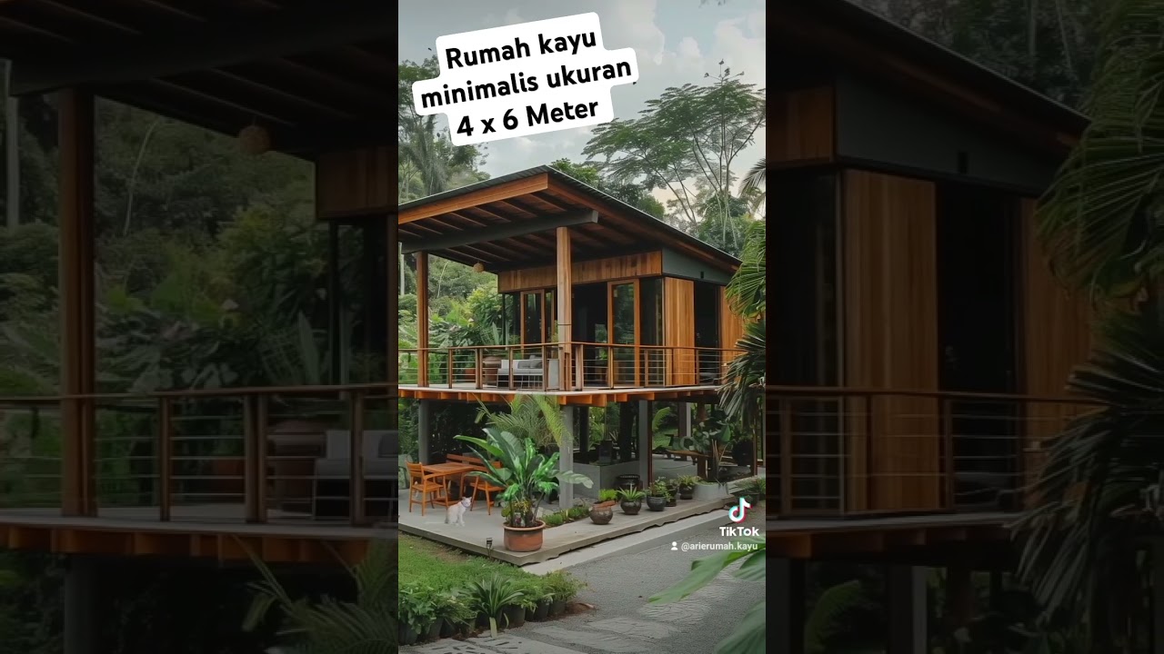 Rumah kayu minimalis ukuran 4 x 6 Meter