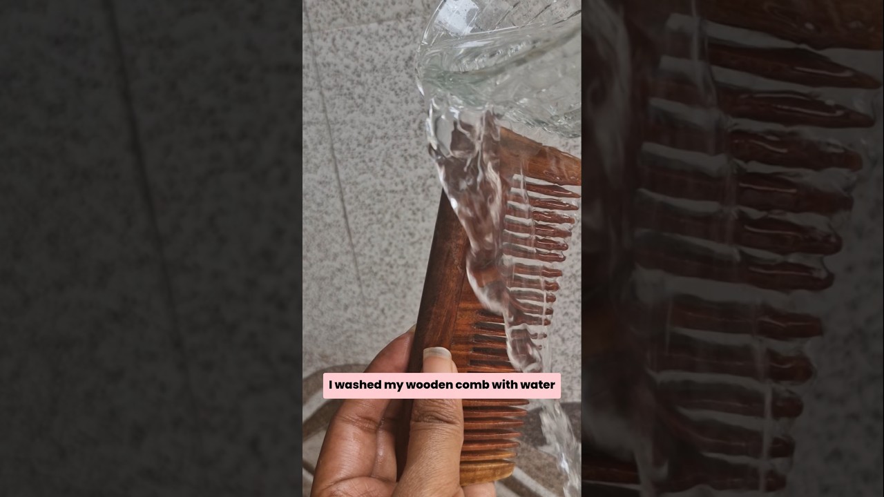 Oil Dipping Wooden Comb 🪵 | How to Use Wooden Comb for Hair Growth & Shine#Hair #shorts #woodencomb