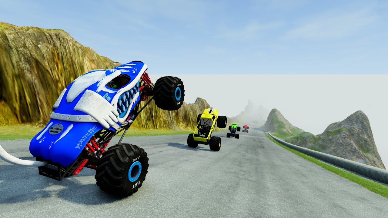 Epic Hight Speed monster trucks Jumps & Crash #012 in BeamNG Drive_BMNG SPEEDY
