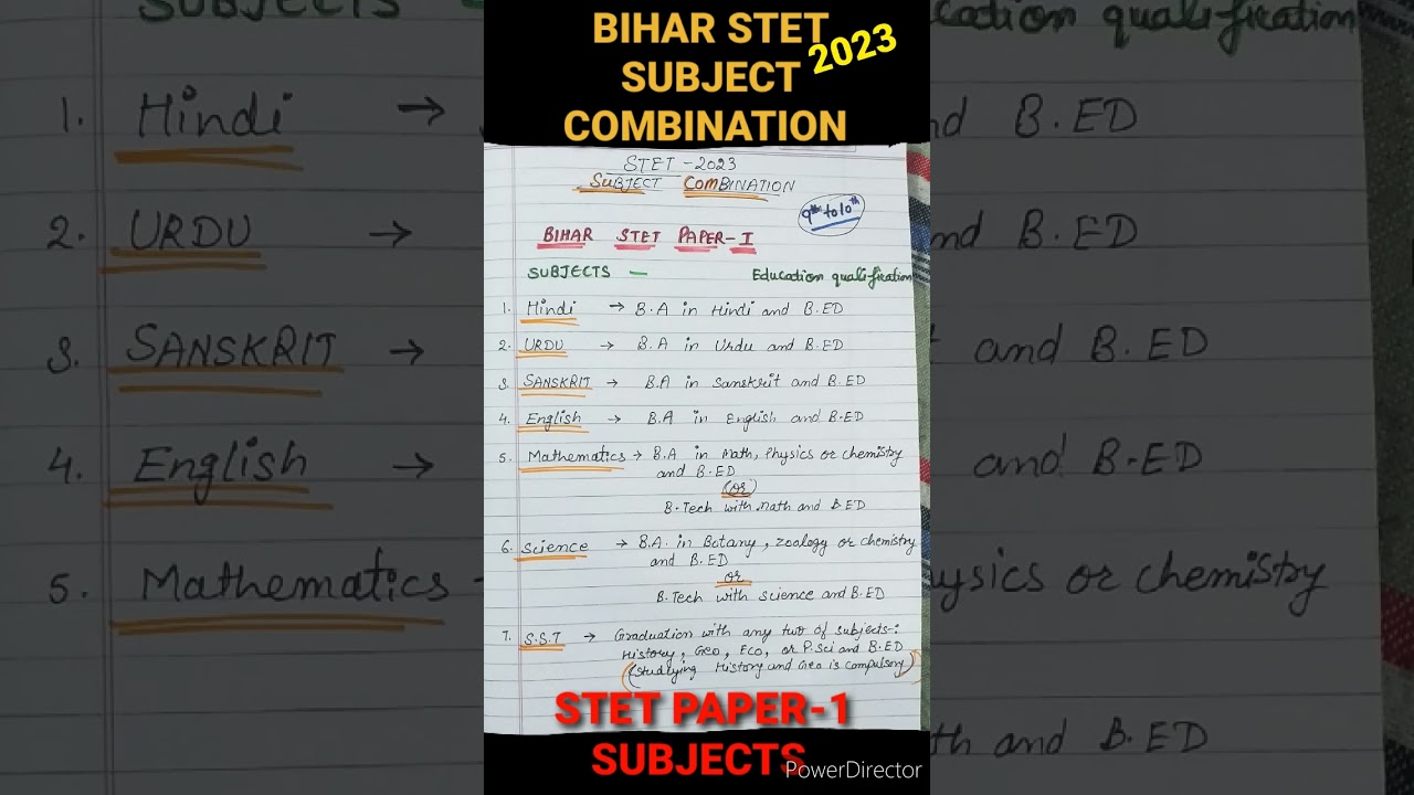 🎯बिहार STET SUBJECT COMBINATION|stet m kon kon se SUBJECT chahiye#pw #biharsupertetsyllabus #shorts