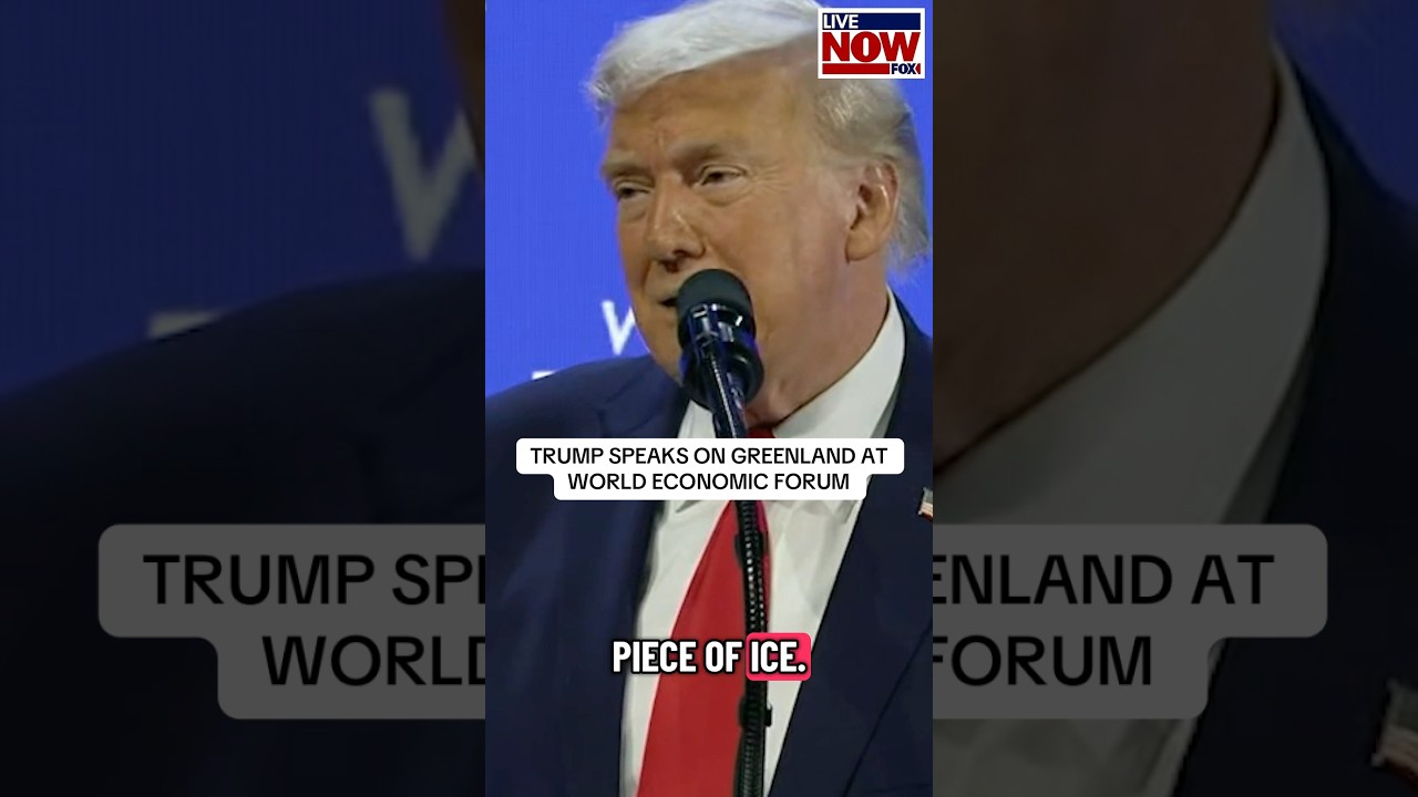 President Trump addresses Greenland during his address at the World Economic Forum in Davos. #trump