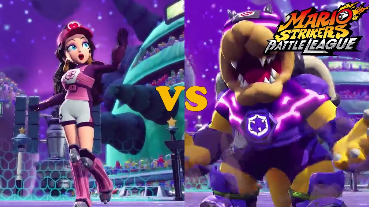 Mario Strikers: Battle League - Team Pauline (Magicians) vs Team Bowser (Spikes) - Planetoid