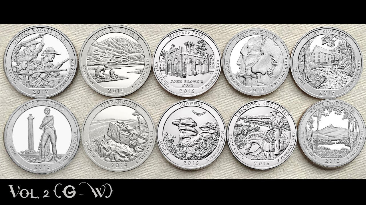 United States Mint's America The Beautiful Quarter Dollar Set / Series Vol. 2 ( G - W )