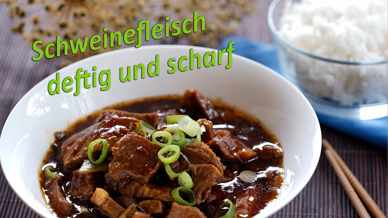 Doppelt gegartes Schweinefleisch - pikant / ein sehr beliebtes chinesisches Rezept/ Asiatische Küche