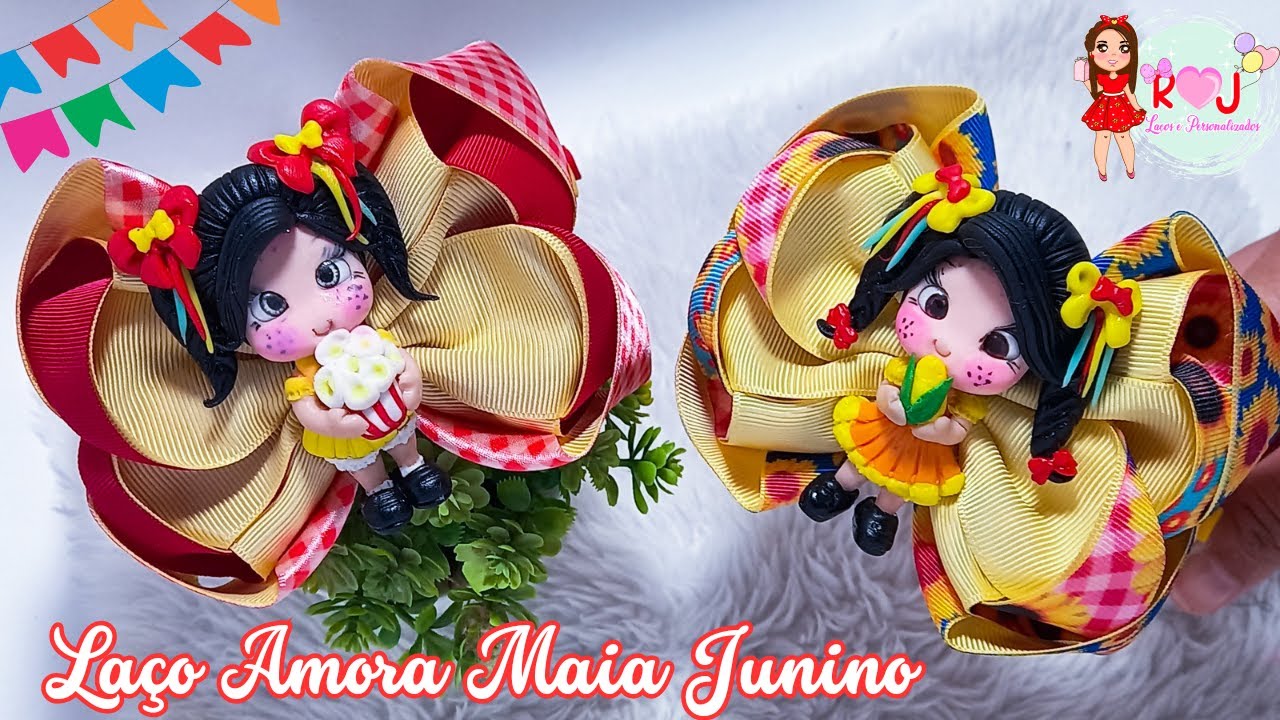 Tiara Junina com la&ccedil;o Amora Maia/passo a passo/@rjlacosjaquelinesantos