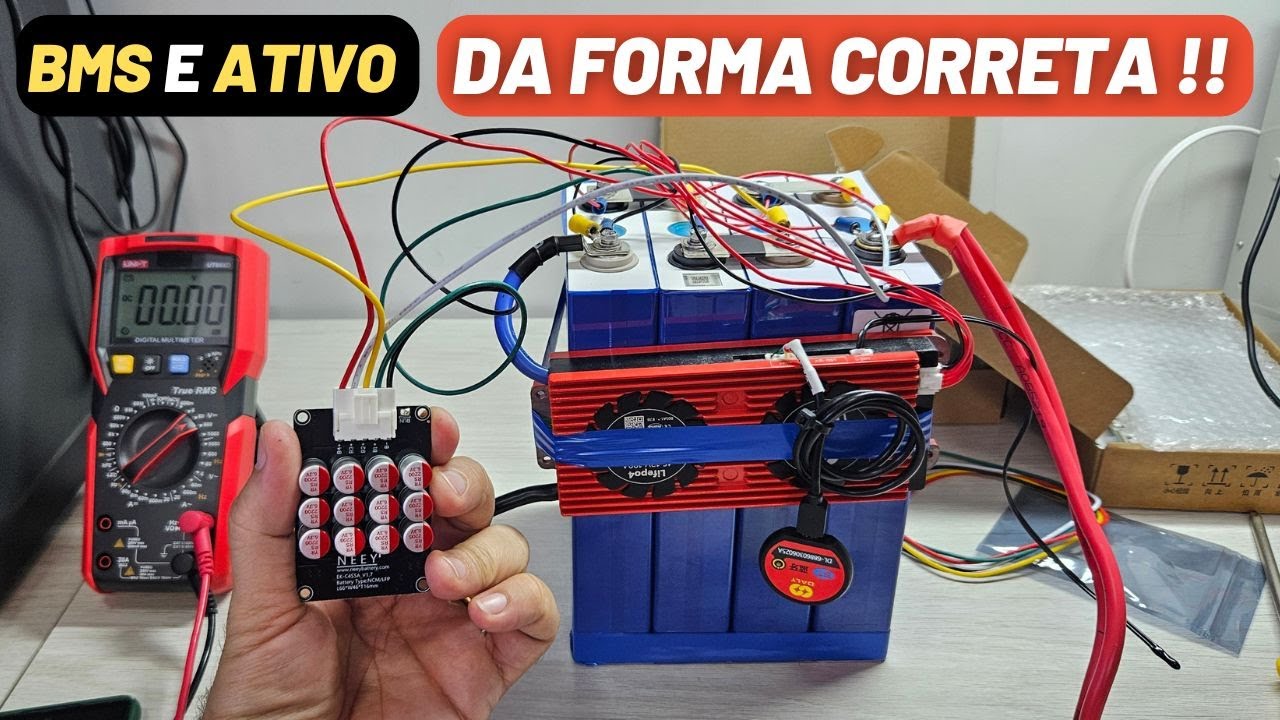 Como montar corretamente Balanceador Ativo junto com BMS no pack de lifepo4 - Banco de Baterias