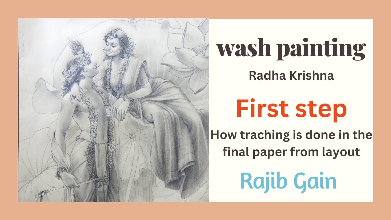 First step in wash painting | Tracing process