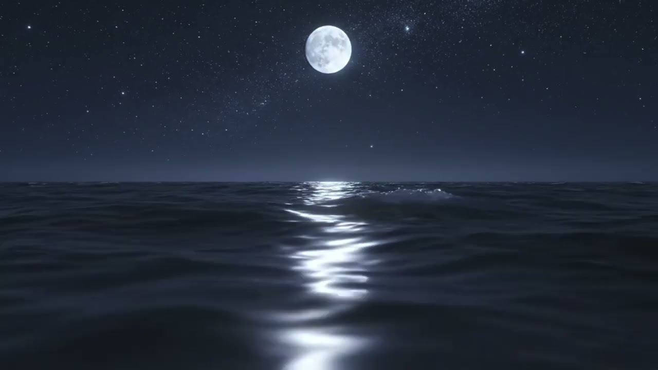 Midnight Serenity 💤💤Let the Moonlit Waves Wash Away Your Day