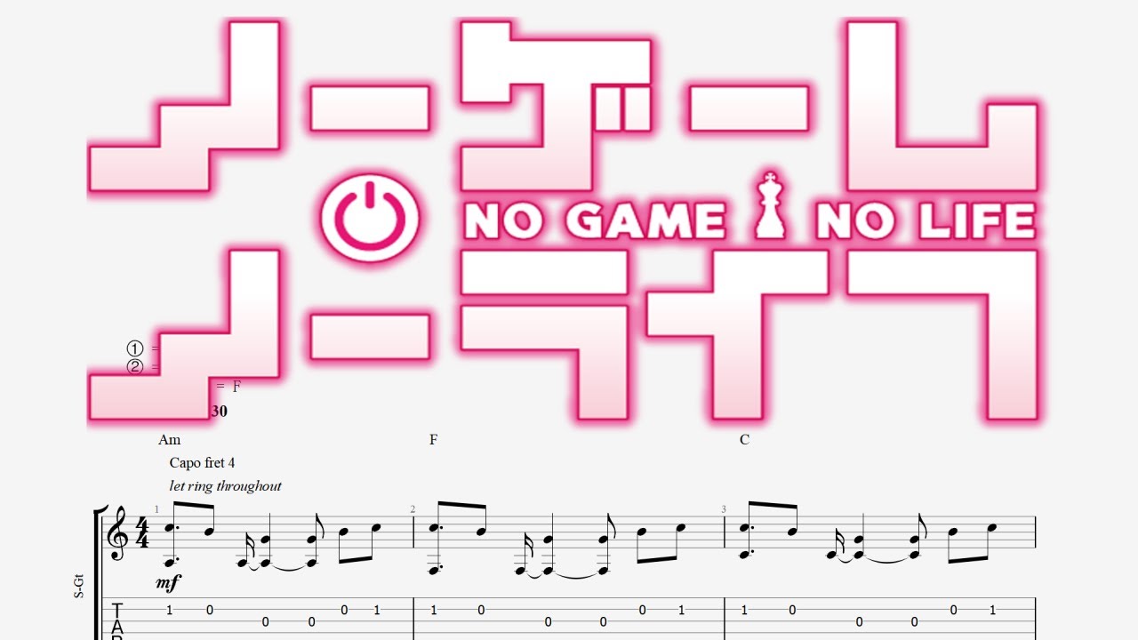 No Game No Life OP1 - This Game - Fingerstyle Guitar Tabs