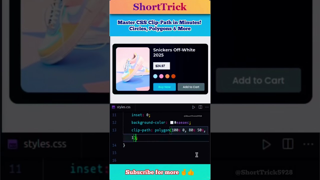 Master CSS Clip-Path in Minutes! Circles, Polygons & More #CSS #WebDesign #Frontend #ClipPath