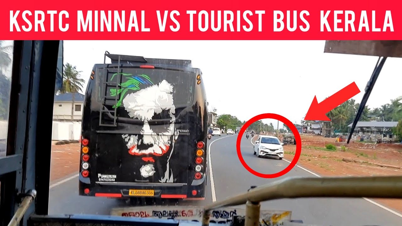 KSRTC Minnal Super Deluxe vs Tourist Bus | Fastest bus service heavy overtaking and driving 🔥