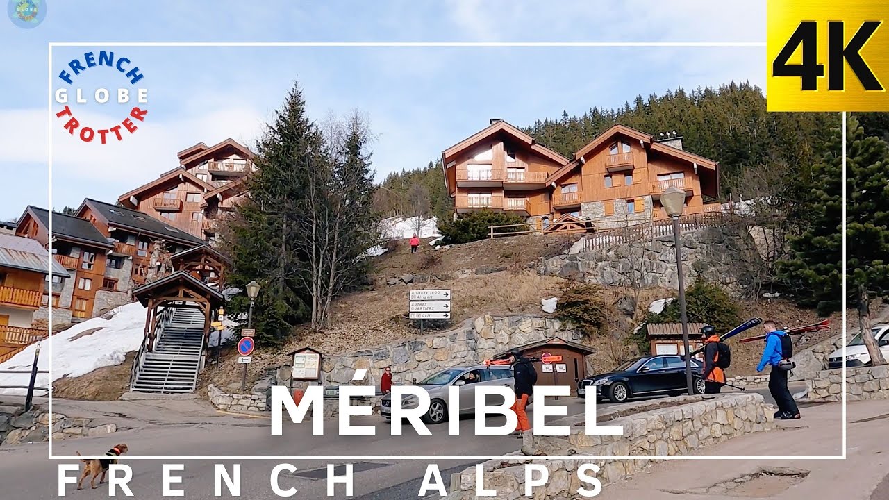 FRENCH ALPS Les 3 Vall&eacute;es MERIBEL 4K🇫🇷 Ski Resort Three Valleys Mid-Levels Hiking in snow with LoFi