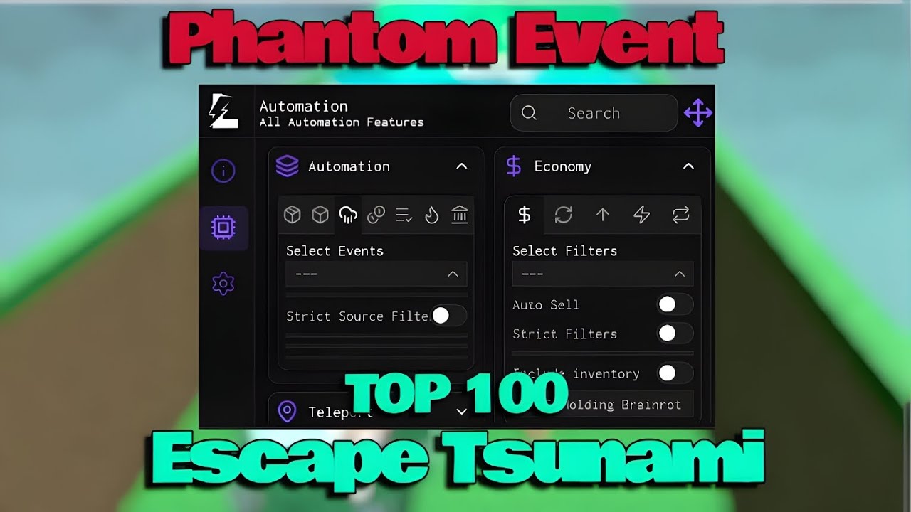 Escape Tsunami For Brainrots Script - PHANTOM EVENT, AUTO DEPOSIT ORBS, BRAINROT SPAWNER, TOP 100