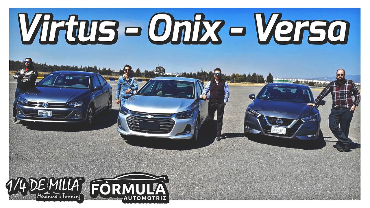 Chevrolet Onix vs Nissan Versa vs Volkswagen Virtus | Autoboutique 1/4 de Milla | Comparativa