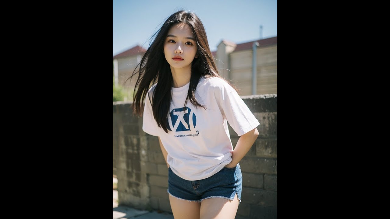 [ailookbook] Girl with short and white shirt
