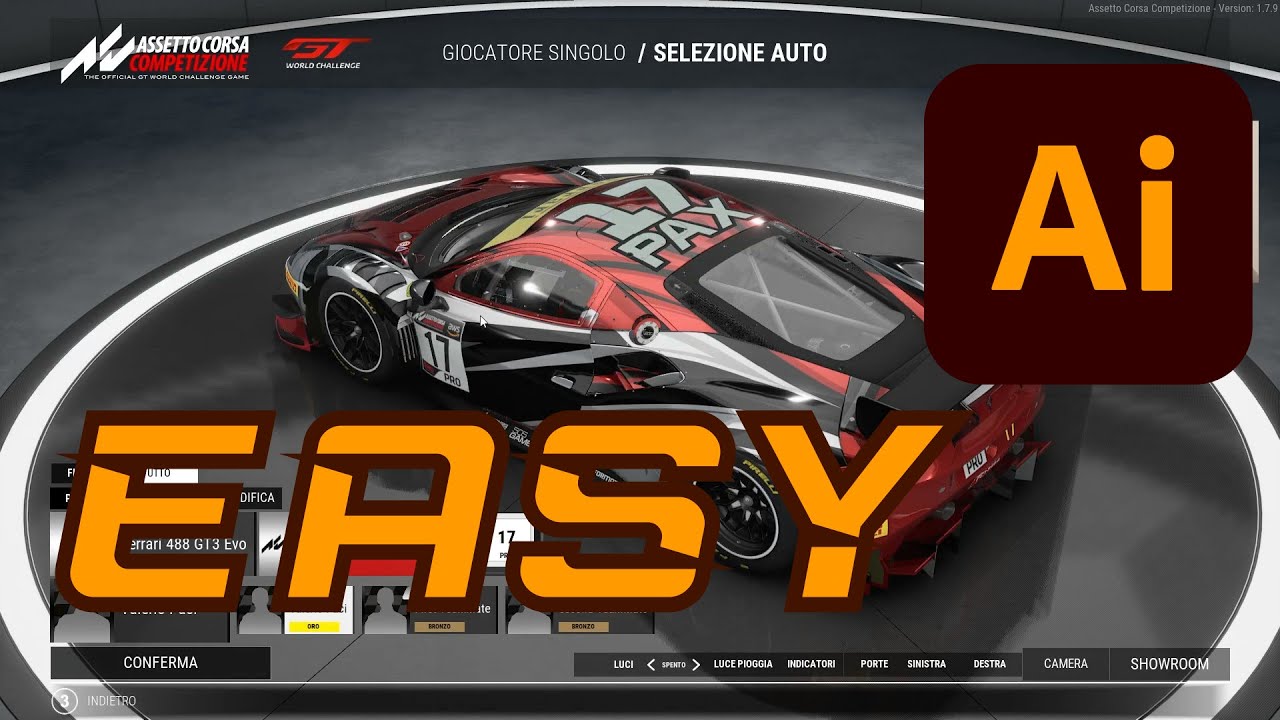 FARE UNA LIVREA IN 10 MINUTI - Assetto corsa Competizione - Adobe Illustrator