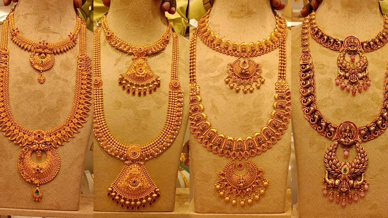 Sree Kumaran Thangamaligai Gold Antique Necklace & Haram Collections | Fancy Wedding Jewellery