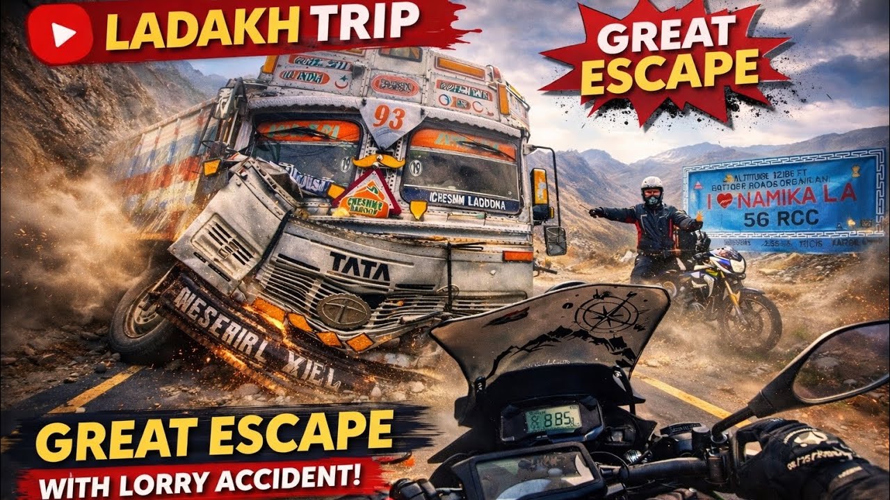 Lorry Accident - Day 10 Kargil to Lamayuru - Bike trip from Chennai to Leh Ladhak 🥰🥰🥰