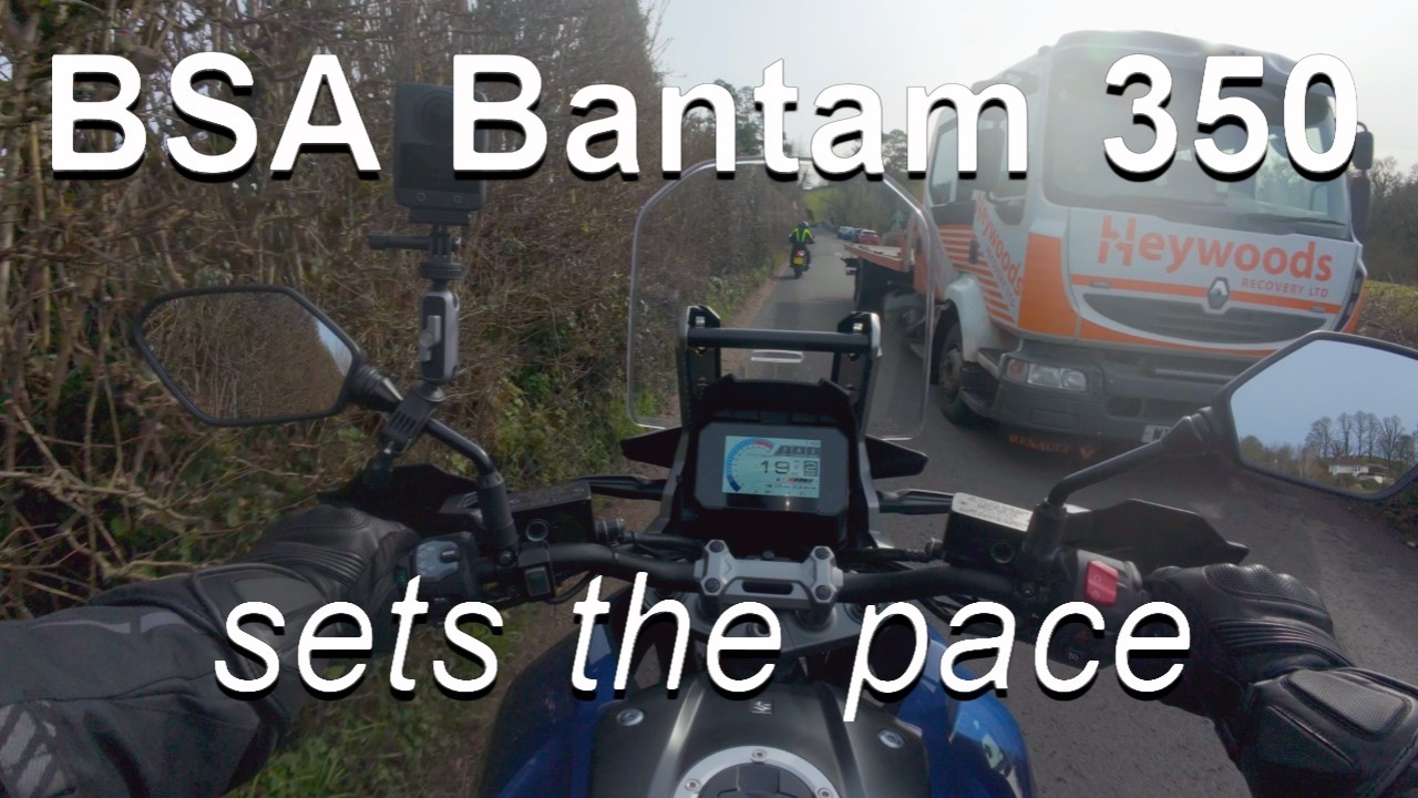 BSA Bantam 350 (1st one I've seen on the road)... a VStrom 1050 chilled pursuit along the A382