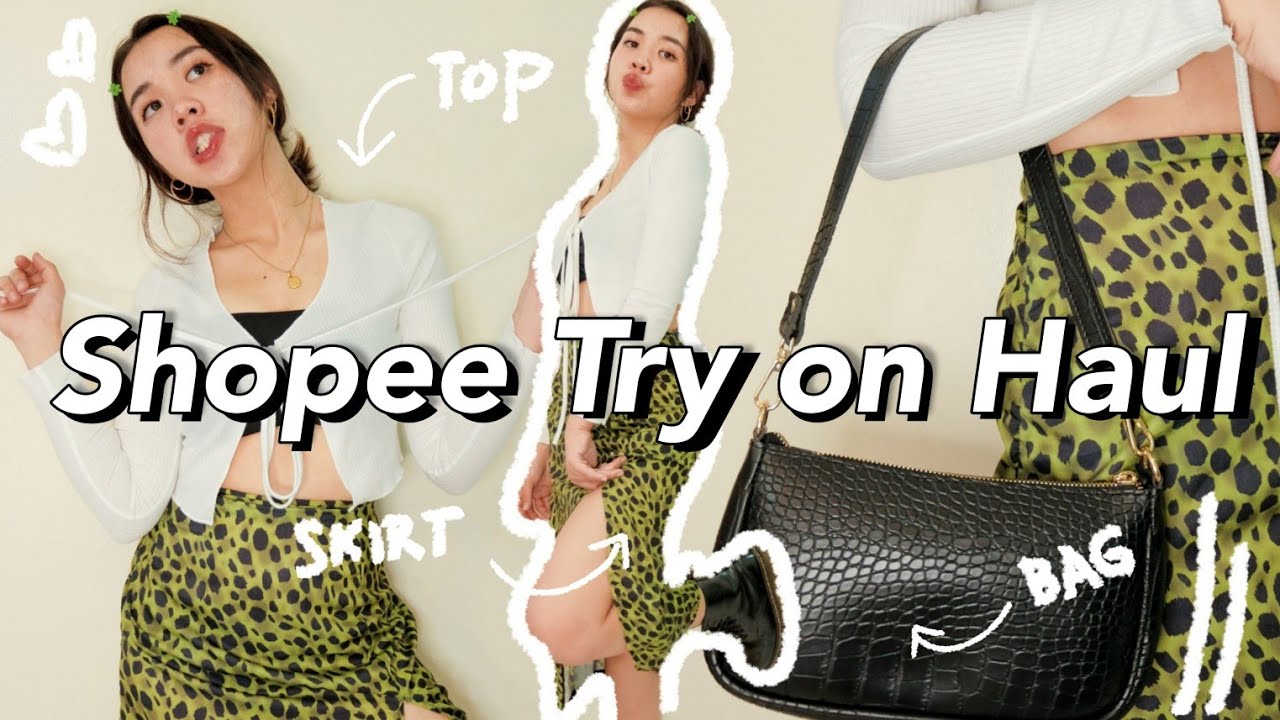 trendy & cute shopee try on haul 🍃 (clothes, accessories, bag & belt)