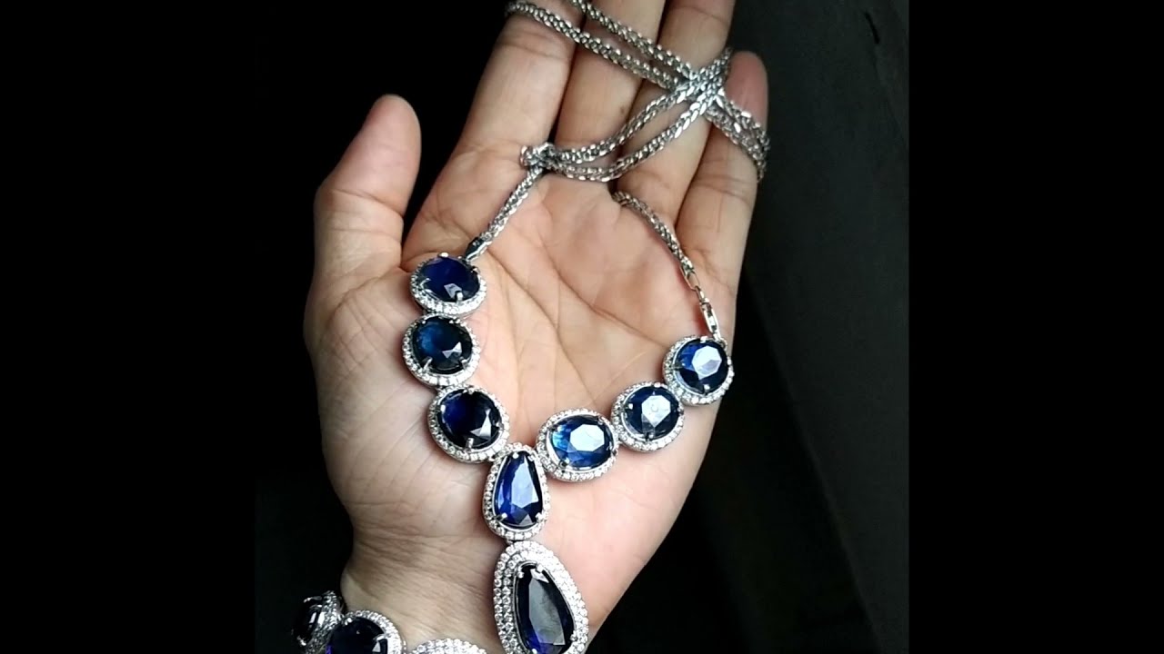 Gem Gardener: Rose Cut Blue Sapphire Necklace and Bracelet Set
