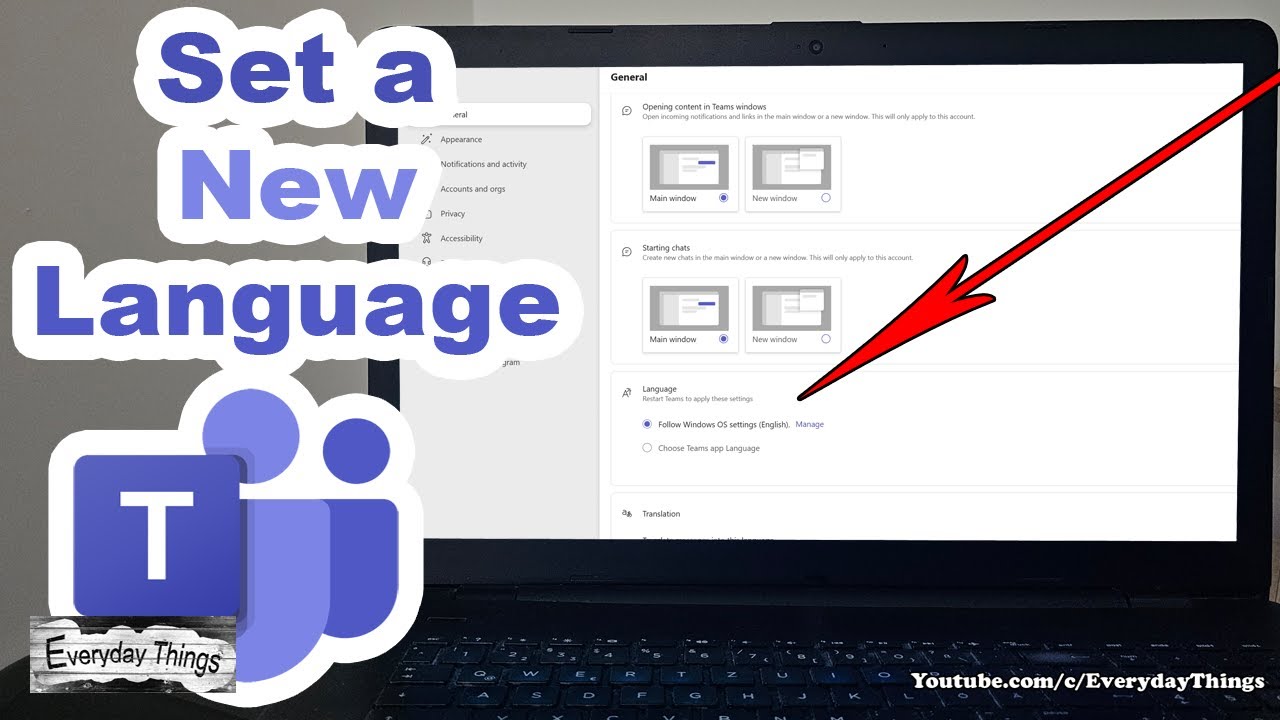 Как изменить язык в Microsoft Teams на ПК